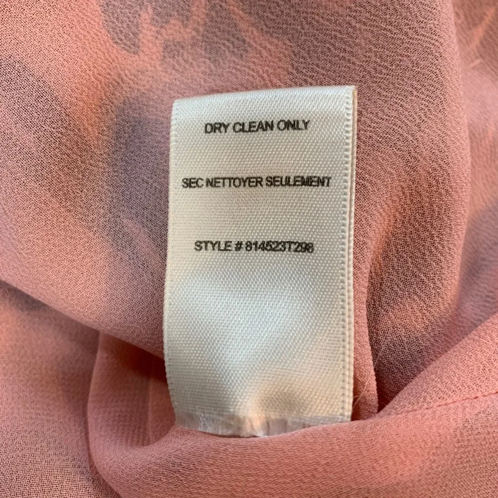 Rebecca Taylor Silk Floral Sleeveless Peplum Top Pink Black Size 2‎ Soft Grunge - Picture 5 of 10